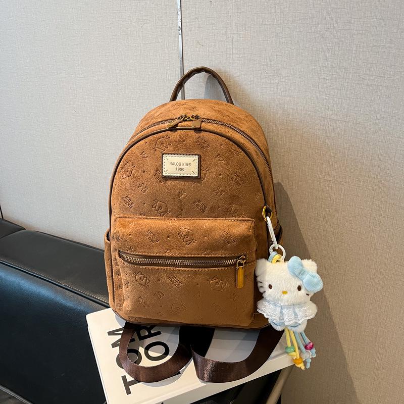 2025 American Retro Brown Large-Capacity Versatile Handbag Backpack