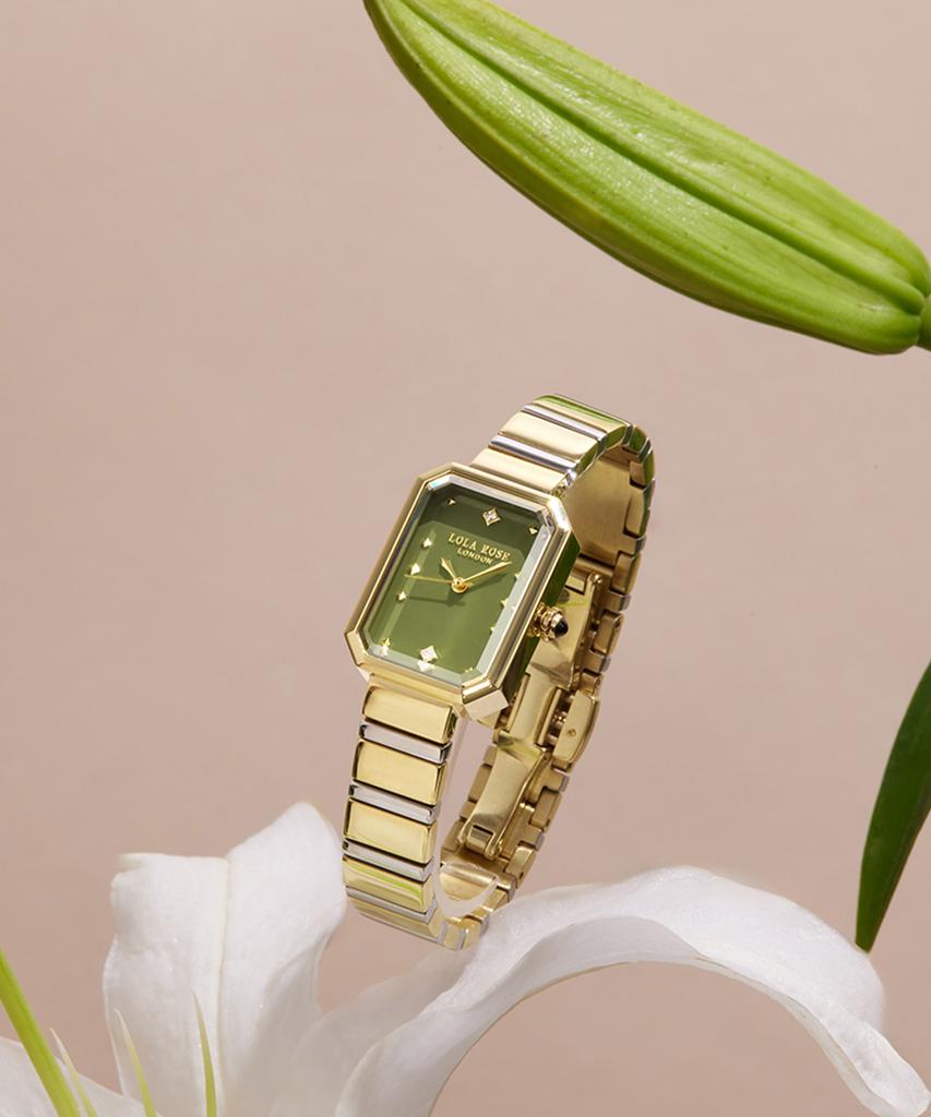 Lollalojeu Ms Lola Green Onyx Square Women'S Metal Watch