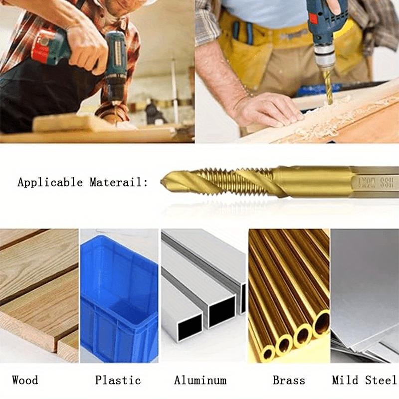 6Pcs/set Composite Tap Machine with Spiral Tap Tool Wholesale Tapping Chamfering Integrated Hexagonal Handle Drill Set