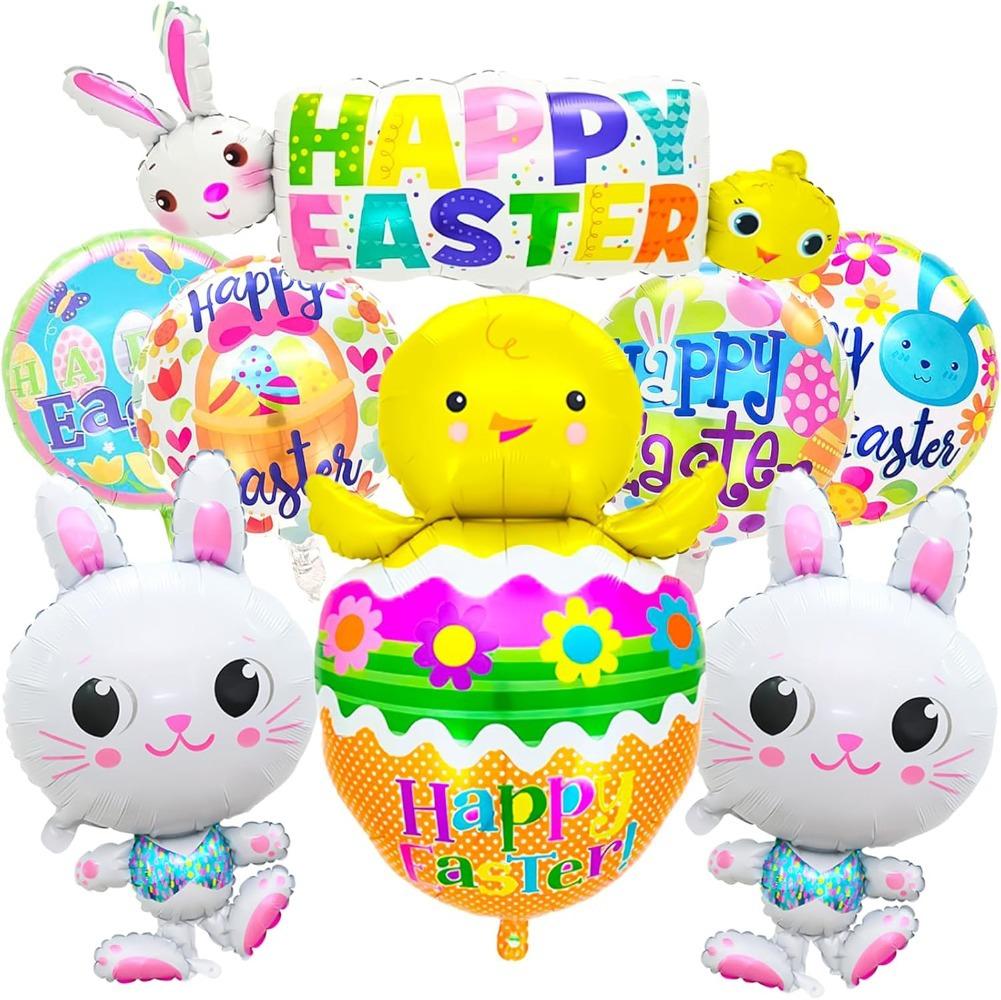 Easter Aluminum Film Balloon Rabbit Chicken Cartoon Modeling Children'S Birthday Party Decoration Aluminum Foil Balloon