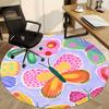 1pc Butterfly Pattern Office Round Rug, Non-slip, Soft and Durable Office Rug for Interior Decoration, Perfect for Office, Beautiful Decoration yy2603
