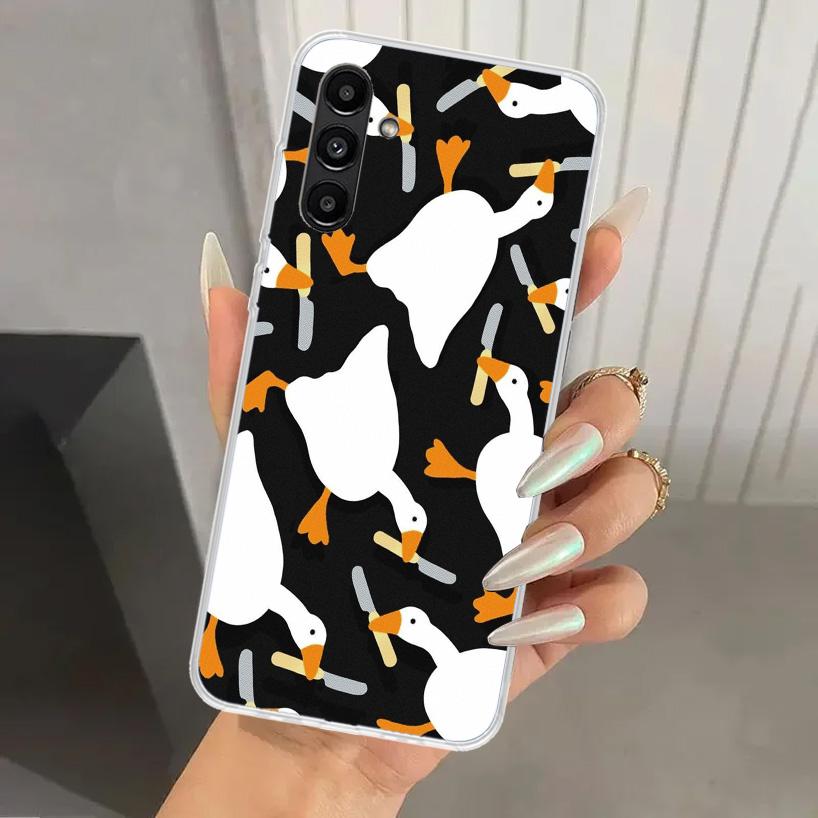 Cartoon Duck Goose Game Phone Case for Samsung Galaxy A17 A16 A37 A26 A36 A57 A56 A15 A25 A35 A55 A14 A24 A34 A54 A13 A23 A33 A5