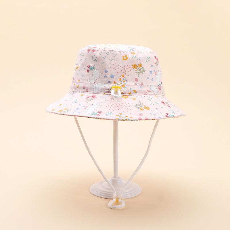Children's Spring Summer Cartoon Fisherman Bucket Hat Printed Outdoor Unisex Boys Girls UV Protection Fashionable Sunshade Cap