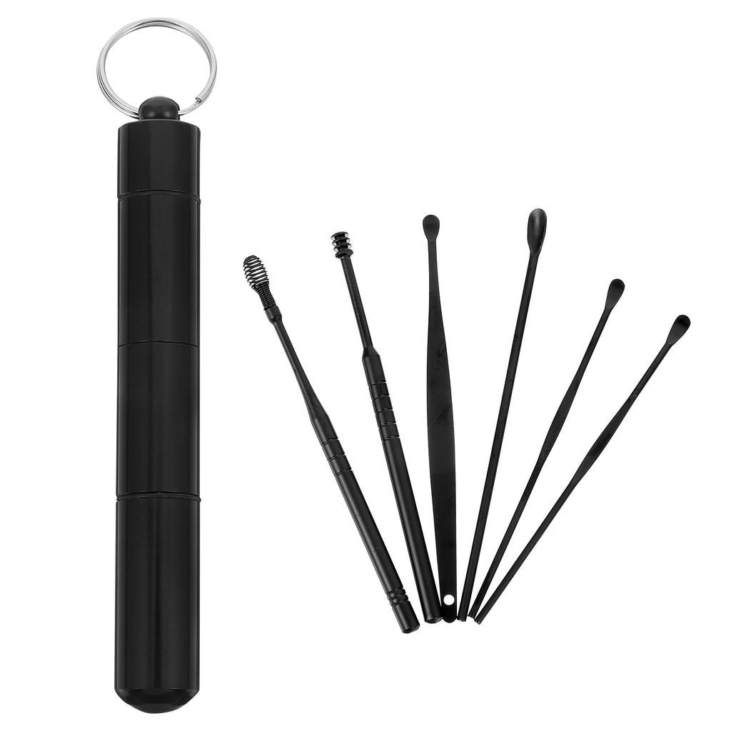 1Set Multipurpose Ear Cleaning Tools Stainless Steel Ear Picks Rustproof Polished Surface Safe Non-Slip Handle for Home Travel