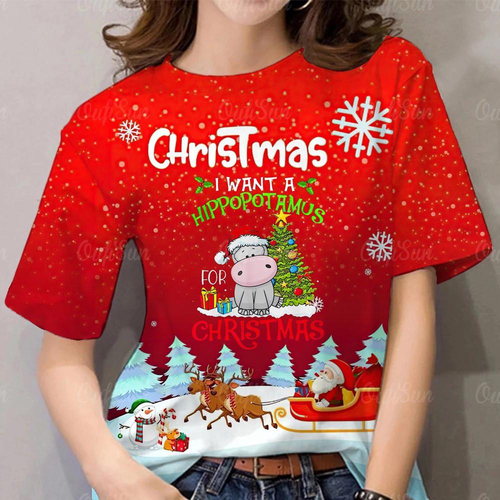 2026 Tshirt Christmas Clothing Unisex Christmas T-Shirt Adult Christmas Holiday T-Shirt Quick Drying Breathable 3d Printed T-shirt