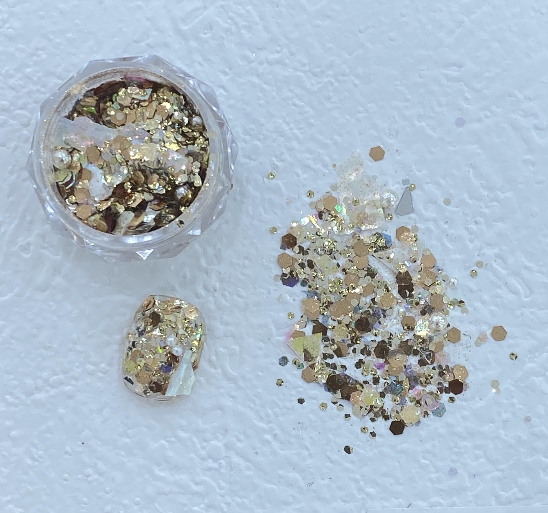 

Champagne Glitter Series: Colorful Japanese & Korean Irregular Nail Art Decorations