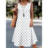 Summer Hot Sale Polka Dot Sleeveless Dress Elegant Women's Fashion  Print Mini Dress Casual Round Neck Loose Women's Clothing