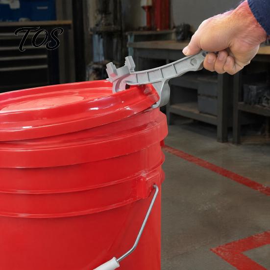 Ergonomic Drum Wrench Aluminum Alloy Barrel Tool, 7 in 1 Bucket Opener, 5-55 Gallon Pail Industrial Opener Multi-function Paint Can Lid Remover