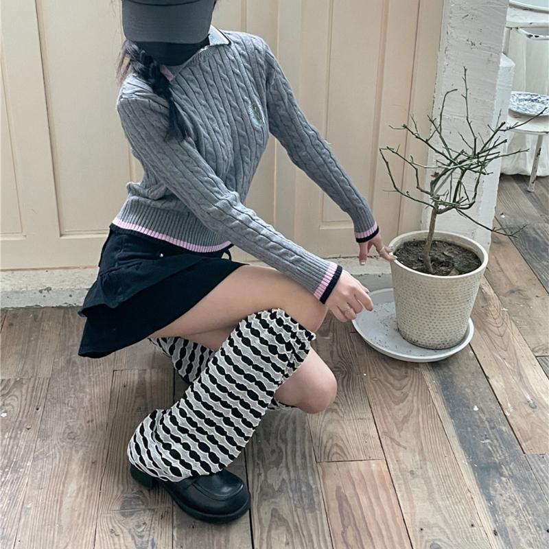 Campus Style Leg Warmers Gothic Ruffle Long Socks Leggings Gaiters Autumn Winter Flare Cuffs Ankle Heaps Socks