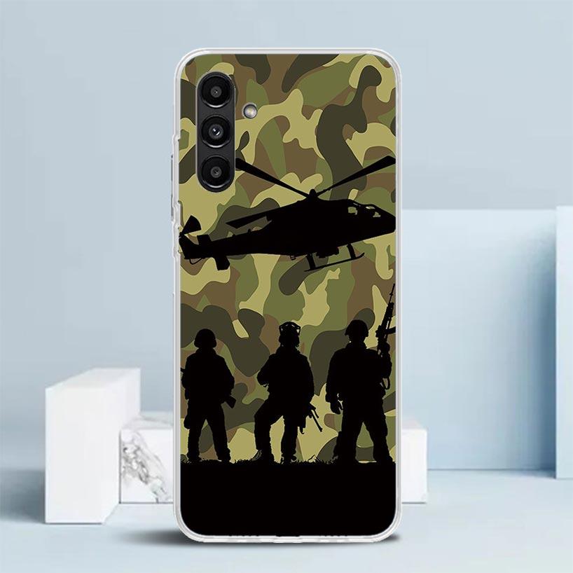 Camouflage Military Cover for Samsung Galaxy A17 A37 A57 A16 A26 A36 A56 A15 A14 A55 Phone Case A13 A53 A25 A35 A24 A34 A23 A33