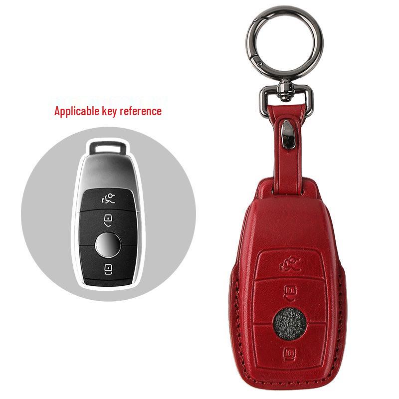 Genuine Leather Handmade Smart Car Key Case for Mercedes - Full Cover