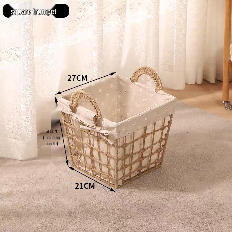Large Capacity Woven Rattan Laundry Basket & Toy Organizer for Home, Bathroom, & Clothes Storage
