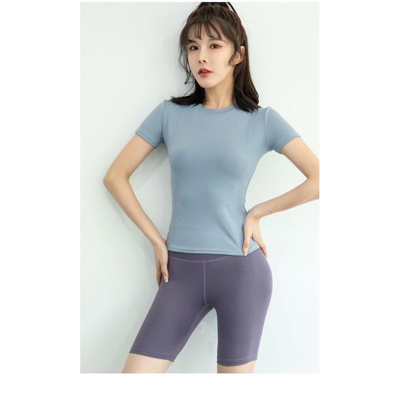 Frühling und Sommer Kurzarm-T-Shirt Yoga-Top Fitness Laufen Schweißabsorbierendes und schnell trocknendes Oberteil