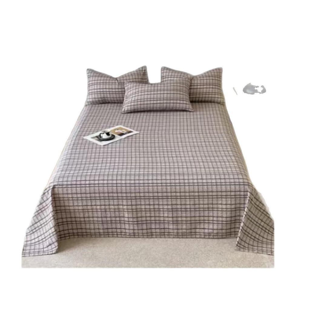 Retro-Stil Rutschfeste Weiche Leinen-Baumwolle Spannbettlaken, Doppellagige Crinkle-Gaze, Schrumpffrei, Atmungsaktiv, Verdickte Tagesdecke R