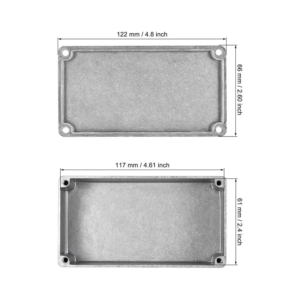 Uxcell Stomp Box Pouzdro na kytarový pedál Efekt Box Pouzdro Stomp Hliník 122 mm x 66 mm x 39,5 mm