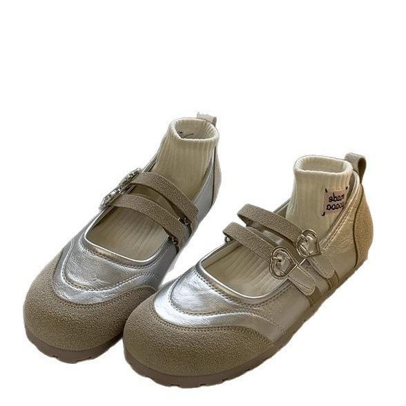 Ballet French Single Shoes One Pedal Soft-soled Small Leather Shoes 2025 Autumn New Versatile Shallow Mouth Mary Jane Women's Shoes