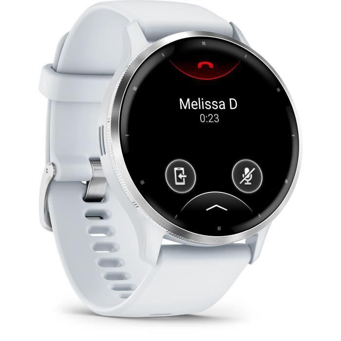 Verbundene GPS-Smartwatch - Garmin - Venu 3 - WLAN - 35,4 mm - Silbernes Edelstahlgehäuse, weißes Gehäuse
