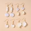 4pairs Summer Beach Conch Shell Drop Earrings for Women Girls Pearl Earrings Party Holiday Jewelry Gifts