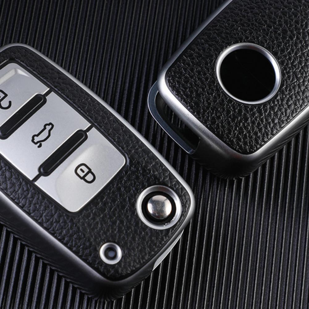 

Кожаный чехол для ключей от автомобиля, полная защита, сумка для ключей для VW Volkswagen Polo Tiguan Passat Golf Jetta Lavida Skoda Octavia