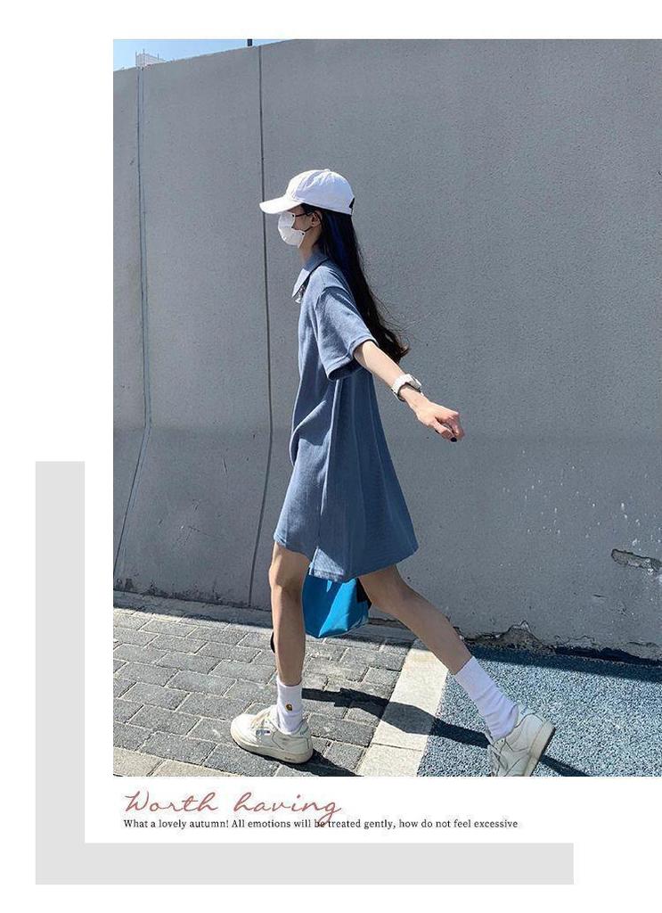 Elegant Summer Waffle Knit Polo Collar Dress - Age-Reducing, Solid Color Short Skirt for Women (2026)