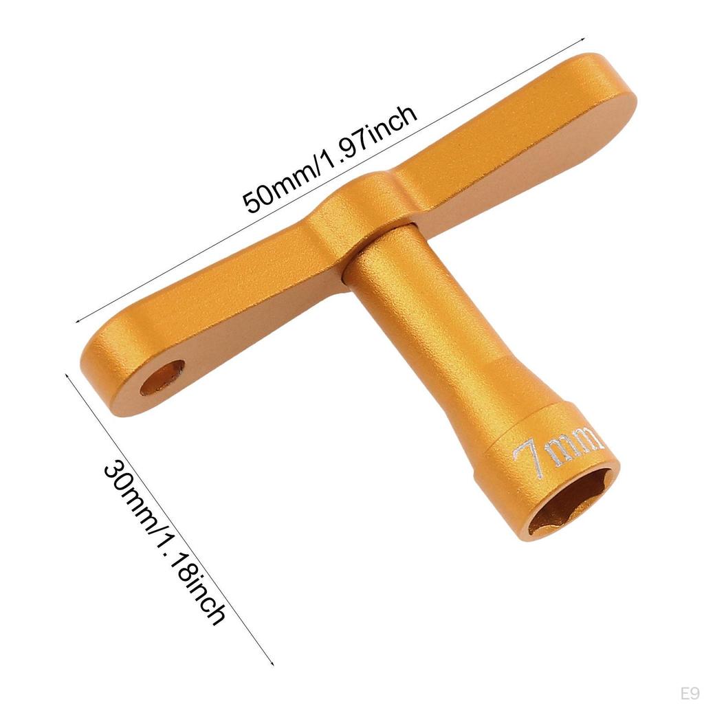 RC Car 7mm Hex Sleeve Wheel Nut Spanner Metal Multifunctional Professional Repair Tool T Handle