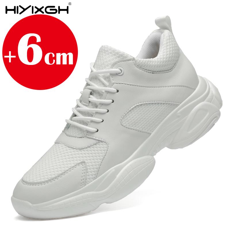 

Luxury mens elevator shoes height increase 6cm 8CM heighten increasing sports sneakers elevate taller lift mesh shoes for man 36