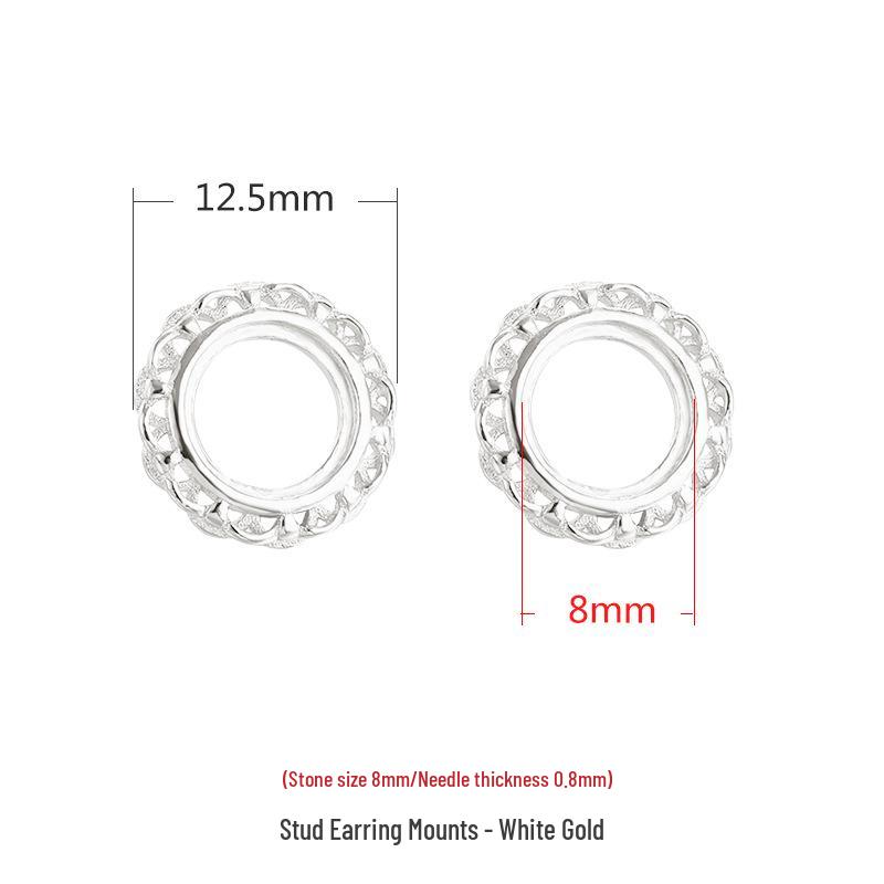 

18K Gold S925 Sterling Silver Stud & Dangle Earring Settings for Inlaid Amber or Jade. 925 Silver