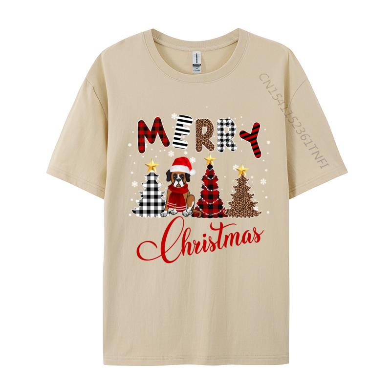 Świąteczny T-shirt z Psem Świętego Mikołaja Męski Humorystyczny Bawełniany T-shirt Męska Odzież T-shirty z Czapką Świętego Mikołaja Czarne Podstawowe T-shirty Męski T-shirt