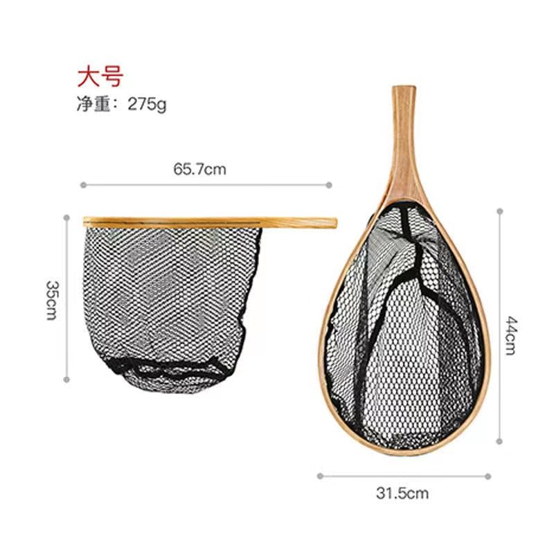 NISSHIN Landing Net S Curved Pattern Rubber Mountain Stream Embankment Sea Fishing Fishing Gear Tamo Net Wooden Frame Lightweight Fishing Net Fly