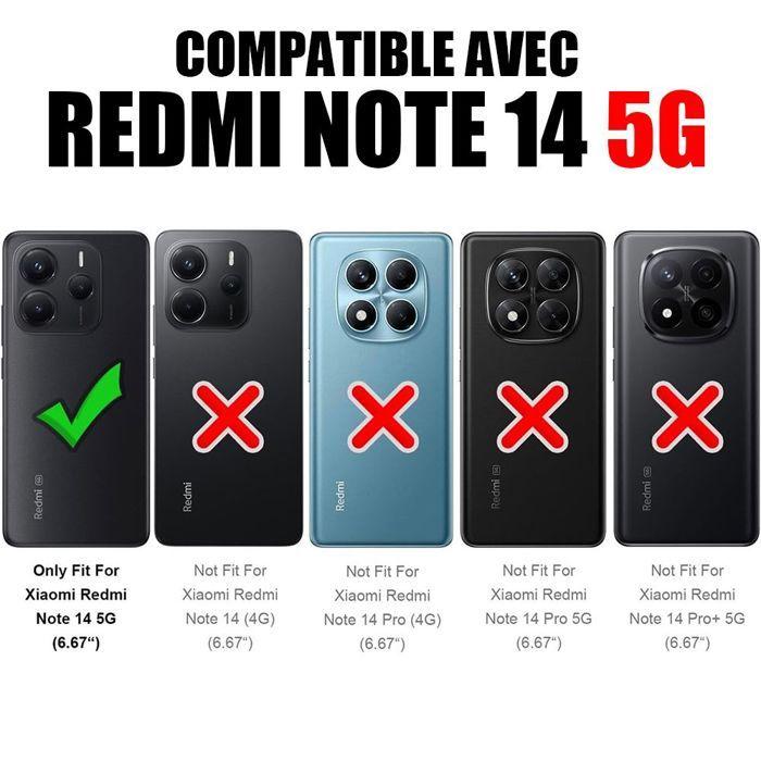 Case - E.F.CONNECTION - For Xiaomi Redmi Note 14 5G - Shockproof - Rotating Ring - Tempered Glasses Included