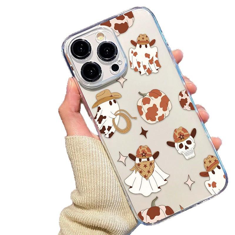 Applicable to Apple 11Promax/iPhone11 Funny Pumpkin Apple 11plus Halloween Transparent Phone Case