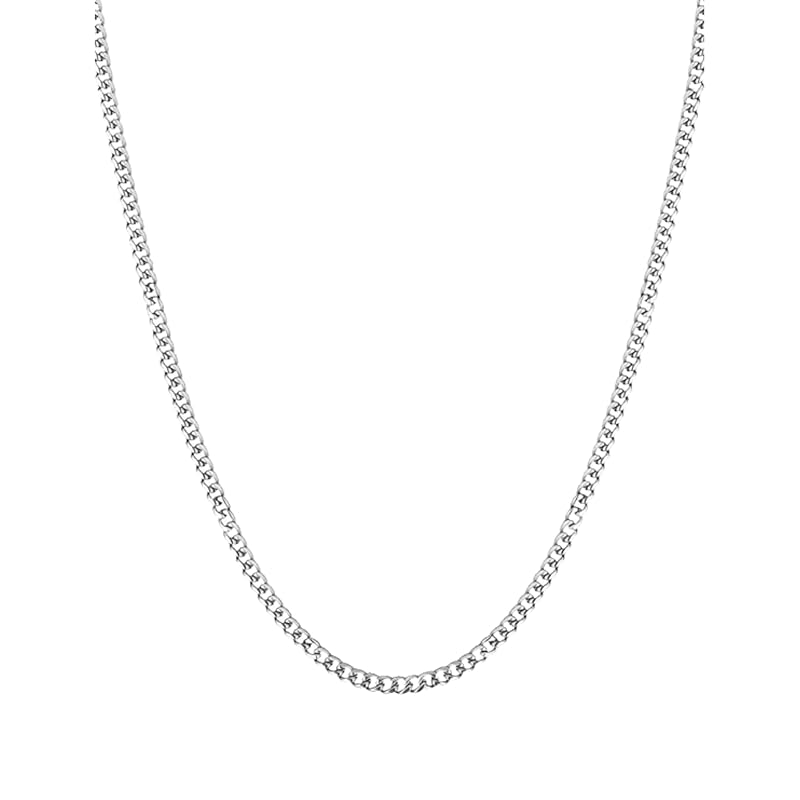 

[House+design] necklace Kihei chain 6-sided cut stainless silver (Silver, 3mm 50.0cm)