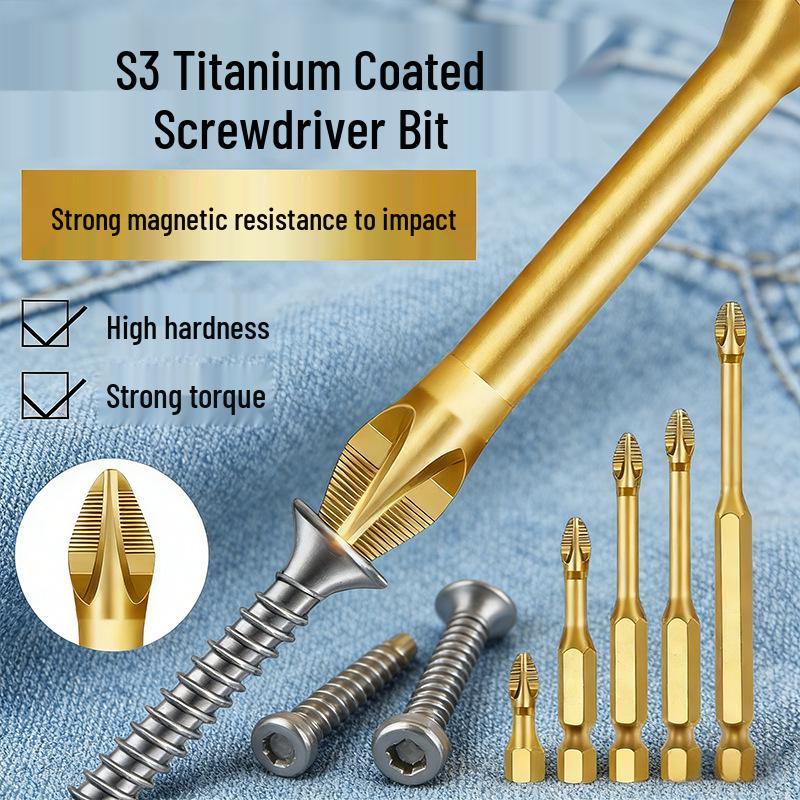 Precision Titanium Screwdriver Bits - Strong Magnetic Phillips, High Torque Home Repair Tools