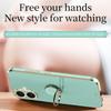 XINLI For iPhone 16 Plus Case Ring Kickstand Electroplating TPU Phone Cover
