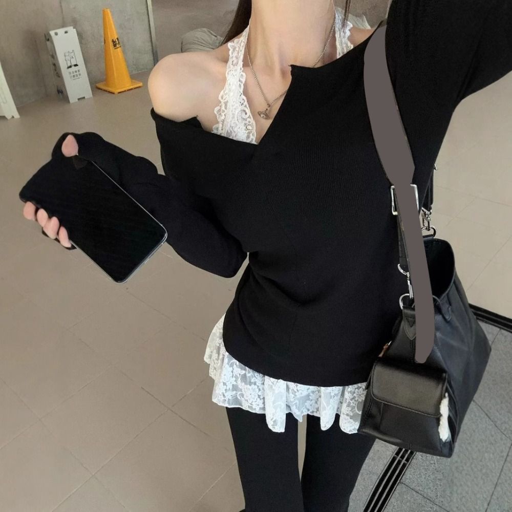 Transparent Lace-up Short Skirts V-neck Beachwear New Hollow Out Camisole  Women