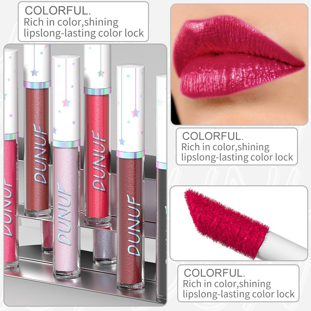 Glitter Lipgloss Langvarig Farge Skinnende Glød Lipglans for Halloween Scene Festsminke Høypigmentert Leppestift Gotisk Leppesjokk Gaveidé