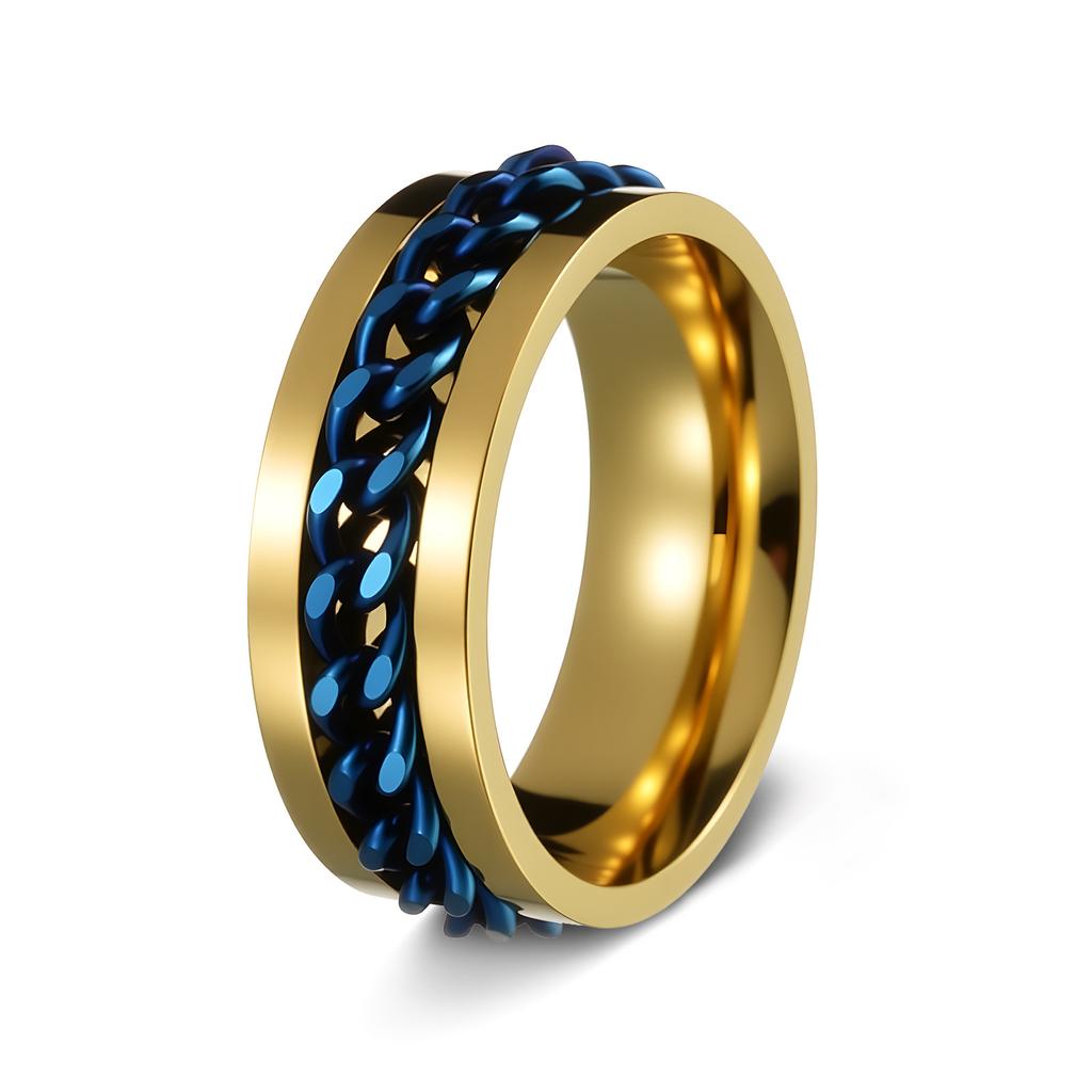 Men's Titanium Steel Spinning Ring Rotatable Stress Relief Jewelry Multifunctional Bottle Opener Ring