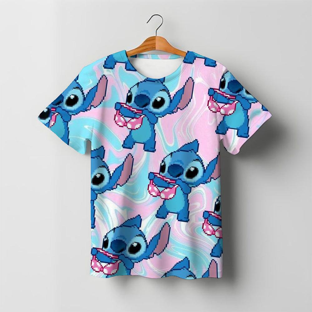 Camiseta Kawaii de Stitch para Niña Ropa de Niña Ropa para Niños Pequeños Camisetas para Niños 2026 Verano Manga Corta Camisetas de Dibujos Animados para Niños Niños