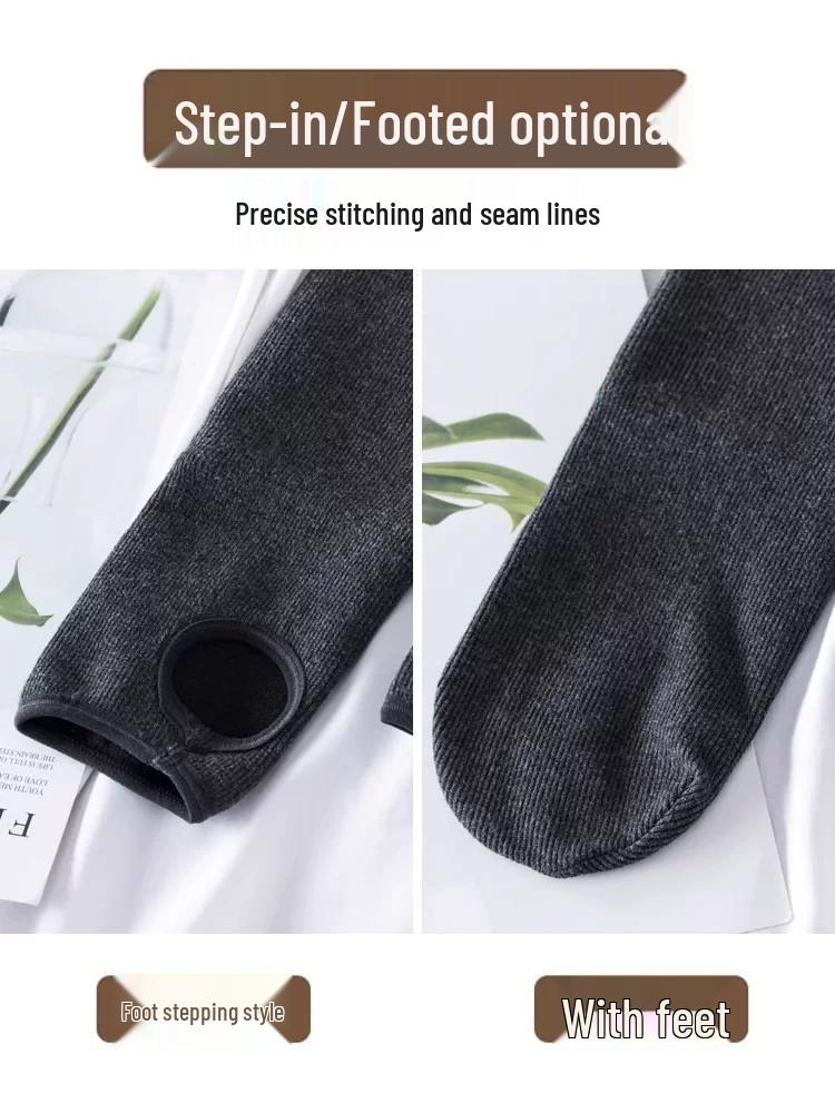 Women's Plus Size Velvet Base Layer Pants - Petite, Warm, Autumn/Spring, Outerwear Pantyhose