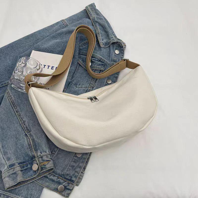 Nischen Damen Canvas Knödel Umhängetasche - 2024 Frühling/Sommer, Große Kapazität, Lässige Studenten Schultertasche