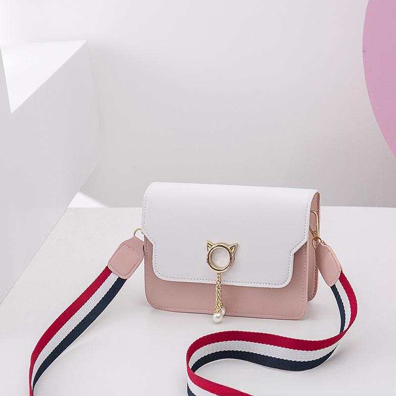 Katzenanhänger Kleine quadratische Tasche Koreanischer Stil Damen Schultertasche Damen Umhängetasche Handy-Tasche