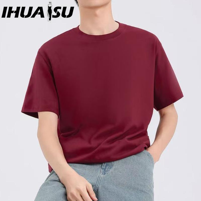 IHUASU Kurzarm-T-Shirt aus Baumwolle für Herren, modisch, lockeres Halbarmhemd, bedrucktes mitfühlendes Hemd