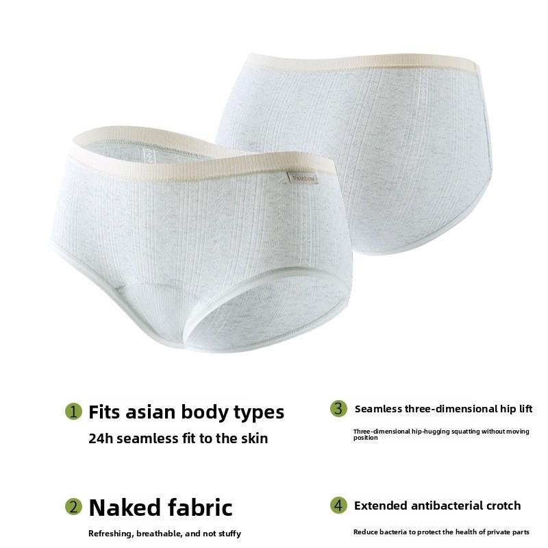 Damen Mode Frühling und Herbst Farbkollision Reine Baumwolle Taillenverlängerung Antibakterielles Schrittdreieck Slips
