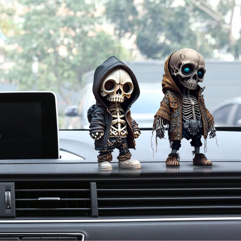 Cool Skeleton Figurine Collectible Halloween Decoration for Home Office Decor