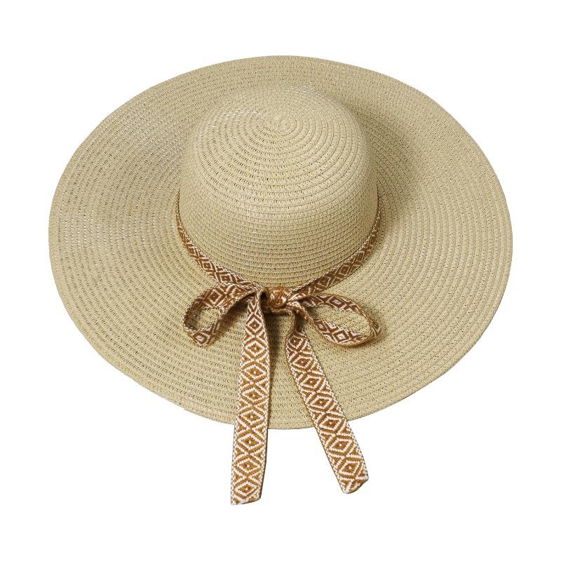 Hollow Lafite Straw Hat Women's Summer New Seaside Beach Sunscreen Photo Shading Big Brim Sun Hat