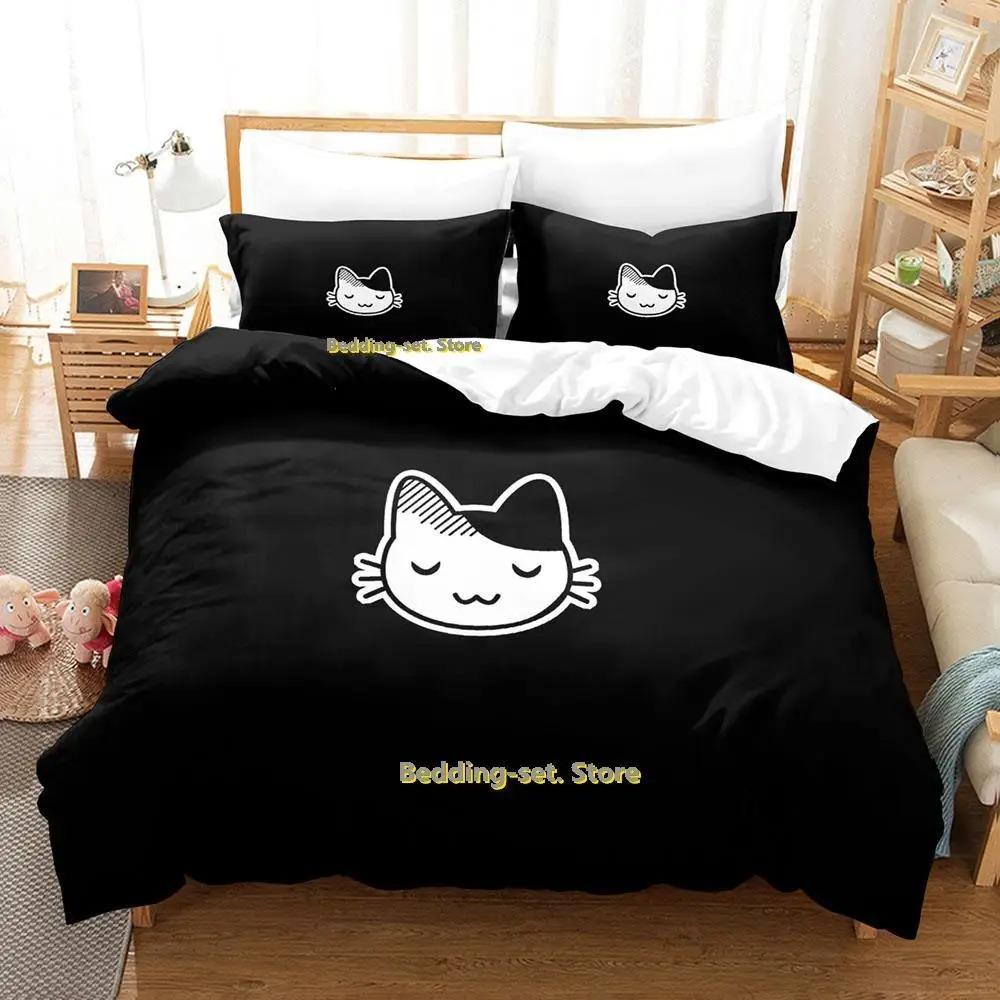 New Artistic Cat Bedding Set Single Twin Full Queen King Size Bed Set Adult Kid Bedroom Duvetcover Sets Anime Parure De Lit Bed