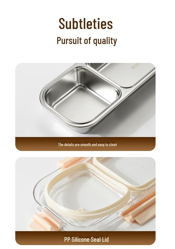 316 Stainless Steel Compartment Lunch Box - Portable, Leakproof Bento for Meal Prep, Freezer Safe