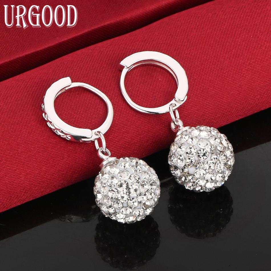 925 Sterlingsilber 10mm/12mm AAA Zirkonia Ohrringe Hochzeitsschmuck