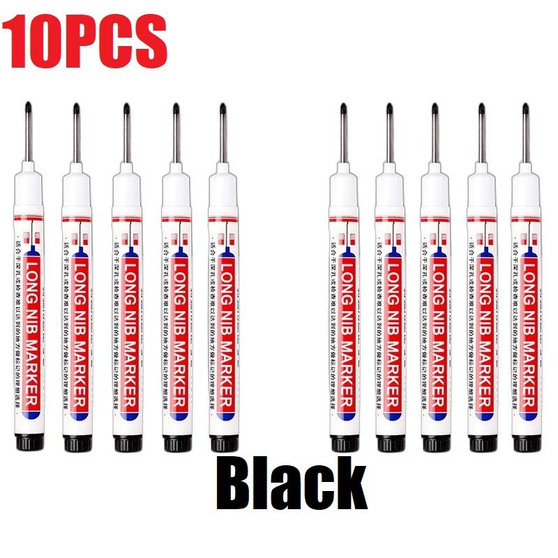 1/8/10PCS Deep Holes Markers 2cm Long Tip Markers for Metal Carpenter Non-deletion Against Water Metal Marker Pen YQB01