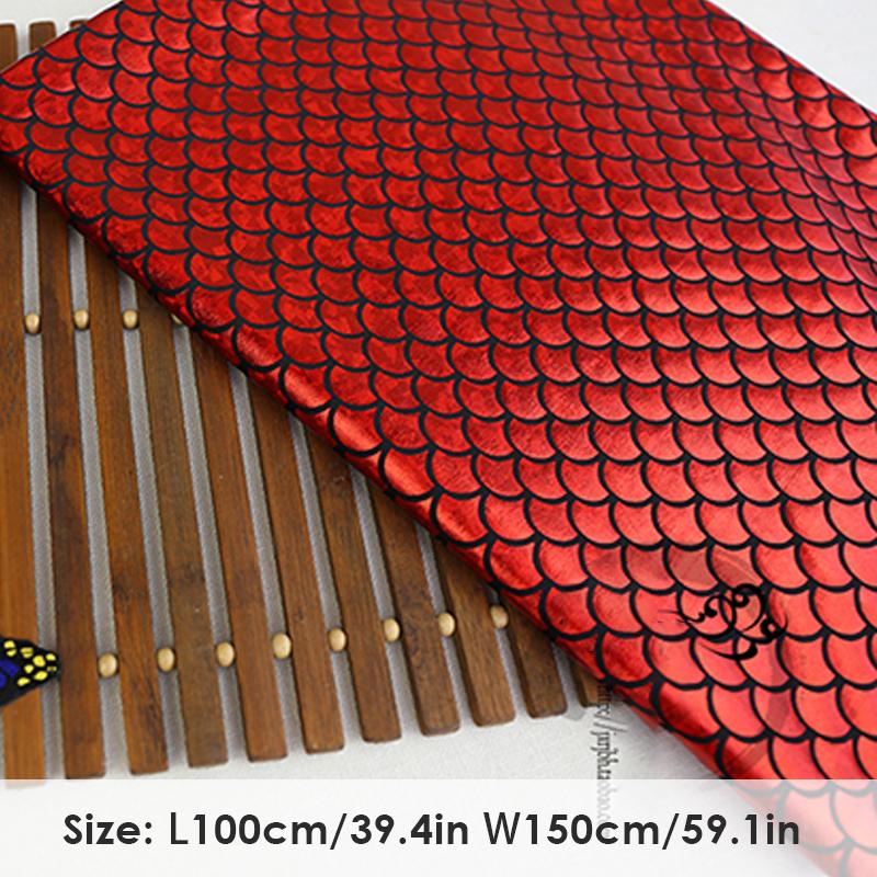 1/2/3M Laser Fish Scale Bronzing Fabric Spandex 4 Ways Stretch Fabric For Diy Sewing Dancer Swimwear Stage Performance Clothes